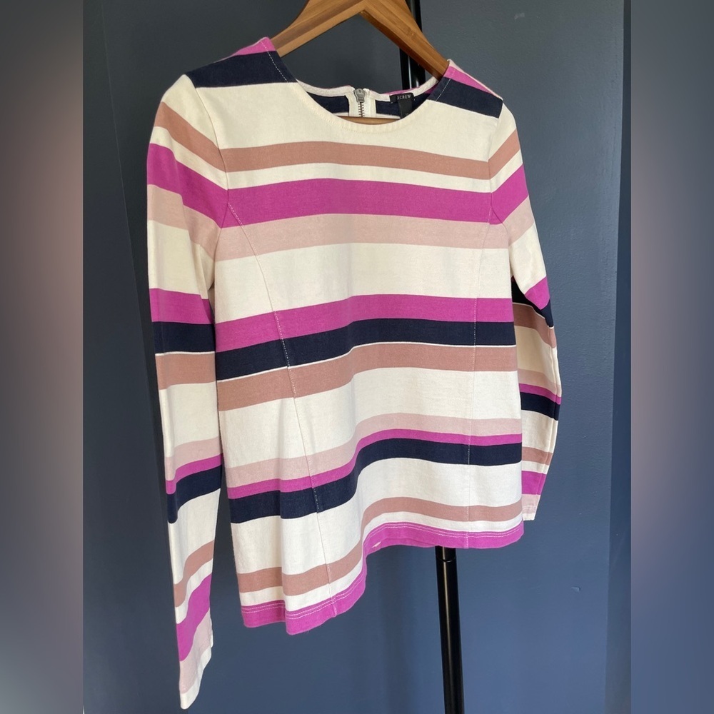 J. Crew Women's Cotton Twill Top, Back Zipper, Size XS, Excellent Condition